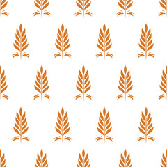 Vector Seamless Pattern with Agriculture Wheat and Cereal Ears. Organic Wheat, Rice Ear Design Template. Bread, Beer Packaging, Farming, Organic Food Concepts