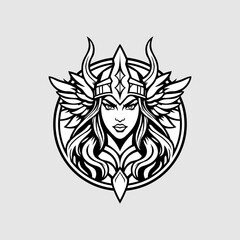 Circle Crest Valkyrie Symbol