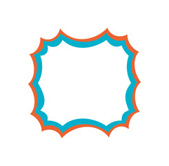 Groovy retro wavy rectangle outline frame with bold border and playful shape. Vibrant line element forms a y2k style graphic background for modern and vintage themed design use.