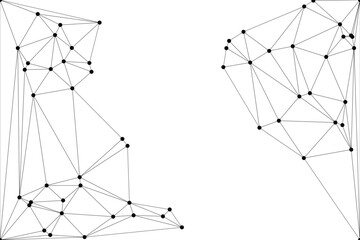 Global network connection background for banner design. Abstract line background with connecting dots and lines. Network Connecting dot polygon social network communication. Internet technology.