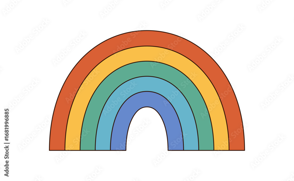 Canvas Prints groovy y2k rainbow with funky pop shape style. colorful groovy element brings a happy and positive m