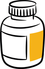 A simple bottle with a blank label, perfect for showcasing various health and wellness products, isolated on white background this versatile container is ideal for vitamins, supplements, and medicatio