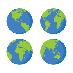 World Map Icon Set Vector Design.