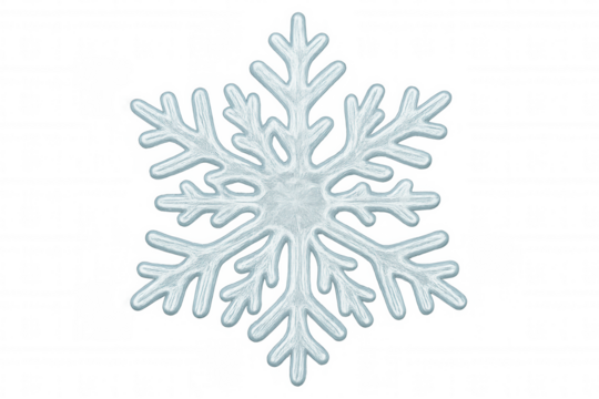 Delicate ice crystal snowflake drifting across transparent surface, highlighting winter crystalline patterns