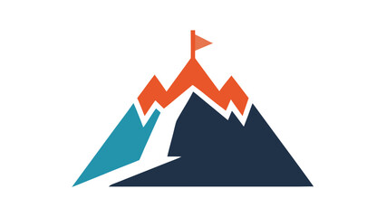 Abstract Symbol Mountain Peak Reaching Goals Success Achievement Icon
