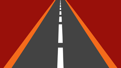 Asphalt Road Single Dashed White Line Path Transportation Route Design