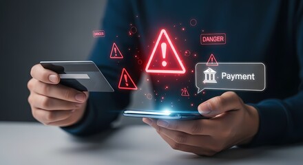 Credit card fraud digital illustration online payment security