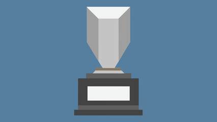 Trophy with Blank Engravable Silver Plaque Vector for Custom Awards