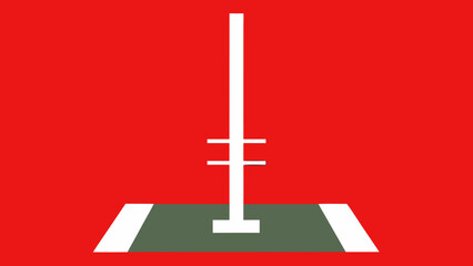 First Down Line Marker Vector Illustration for American Football Field