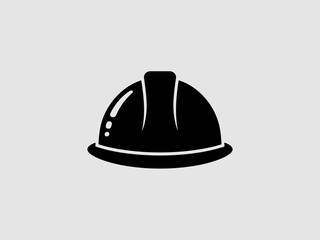 Construction Safety Helmet Icon – Hard Hat Silhouette Symbol