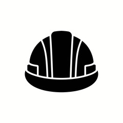 Construction Safety Helmet Icon – Hard Hat Silhouette Symbol