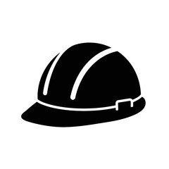 Construction Safety Helmet Icon – Hard Hat Silhouette Symbol