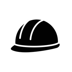 Construction Safety Helmet Icon – Hard Hat Silhouette Symbol