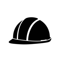 Construction Safety Helmet Icon – Hard Hat Silhouette Symbol