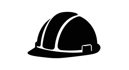 Construction Safety Helmet Icon – Hard Hat Silhouette Symbol