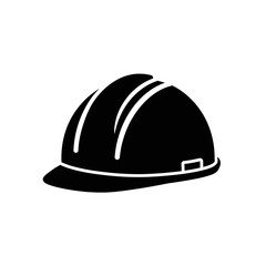 Construction Safety Helmet Icon – Hard Hat Silhouette Symbol