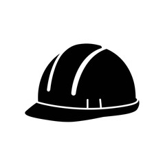 Construction Safety Helmet Icon – Hard Hat Silhouette Symbol