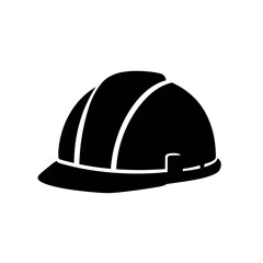 Construction Safety Helmet Icon – Hard Hat Silhouette Symbol