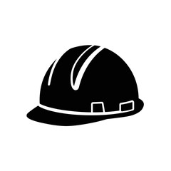 Construction Safety Helmet Icon – Hard Hat Silhouette Symbol