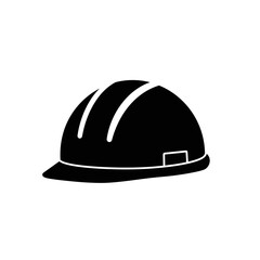 Construction Safety Helmet Icon – Hard Hat Silhouette Symbol