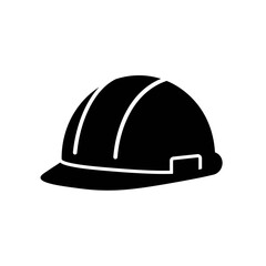 Construction Safety Helmet Icon – Hard Hat Silhouette Symbol
