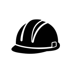 Construction Safety Helmet Icon – Hard Hat Silhouette Symbol
