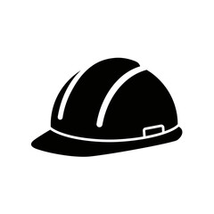 Construction Safety Helmet Icon – Hard Hat Silhouette Symbol