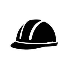 Construction Safety Helmet Icon – Hard Hat Silhouette Symbol