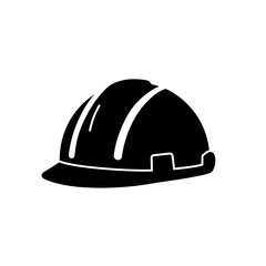 Construction Safety Helmet Icon – Hard Hat Silhouette Symbol