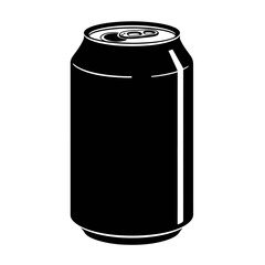 Soda Can Silhouette Icon – Beverage Drink Tin Container Design