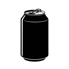 Soda Can Silhouette Icon – Beverage Drink Tin Container Design