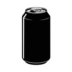 Soda Can Silhouette Icon – Beverage Drink Tin Container Design