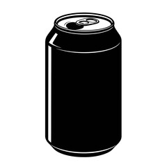 Soda Can Silhouette Icon – Beverage Drink Tin Container Design