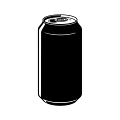 Soda Can Silhouette Icon – Beverage Drink Tin Container Design