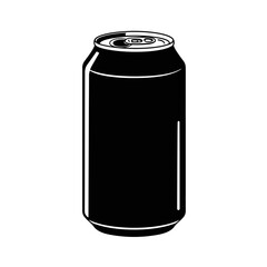 Soda Can Silhouette Icon – Beverage Drink Tin Container Design
