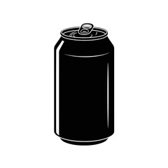 Soda Can Silhouette Icon – Beverage Drink Tin Container Design