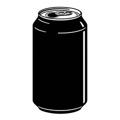 Soda Can Silhouette Icon – Beverage Drink Tin Container Design