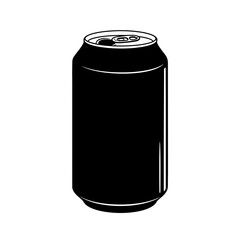 Soda Can Silhouette Icon – Beverage Drink Tin Container Design