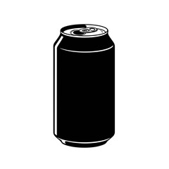 Soda Can Silhouette Icon – Beverage Drink Tin Container Design