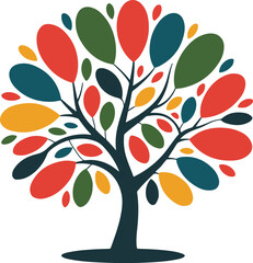 Obraz premium colorful abstract tree with round shape