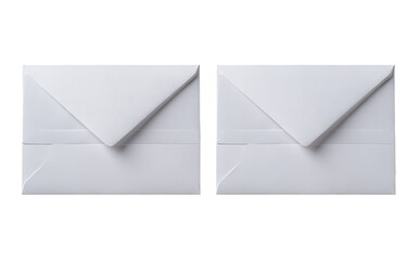 Two identical white envelopes, side-by-side, in a studio setting