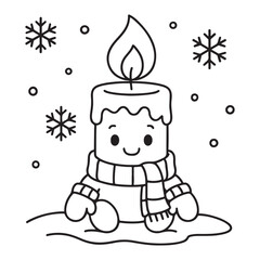 cute candle with holly bold & easy cute christmas coloring page, Whimsical Gingerbread House Coloring Pages for Kids & Adults, Christmas Coloring Pages, bold & easy cozy winter coloring book pages, 