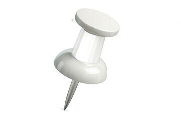 3d rendering of a white push pin on a transparent background, perfect for pinning notes, reminders, and important documents