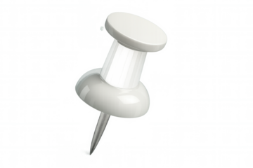3d rendering of a white push pin on a transparent background, perfect for pinning notes, reminders, and important documents