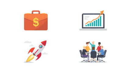 Vector illustration of a business growth chart icon, symbolizing financial success and marketing strategy