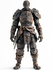 Fototapeta premium Medieval Knight Armor Action Figure | Premium Collectible with Realistic Detail and Dynamic Stance