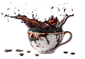 Coffee splash in a cup