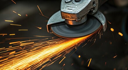 Metal grinding sparks