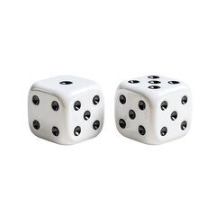 Two white dice, close-up