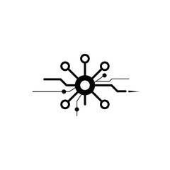 Obraz premium Abstract Technology Network Connection Graphic.